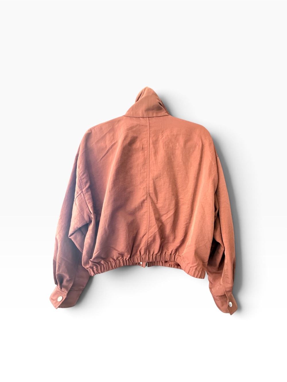 Pilcro Cohen Nylon Funnel Neck Bomber Jacket in Cocoa Size S - Picture 6 of 9
